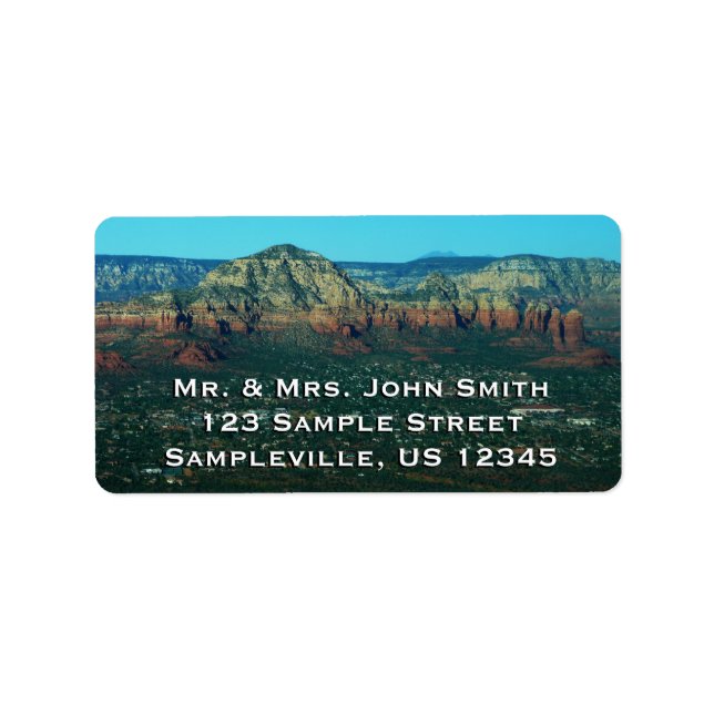 Sedona and Coffee Pot Rock from Above Label (Front)