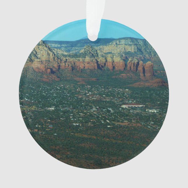 Sedona and Coffee Pot Rock from Above Ornament (Front)