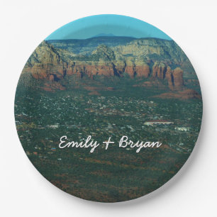 Sedona and Coffee Pot Rock from Above Paper Plate