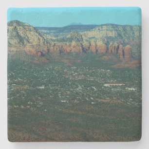 Sedona and Coffee Pot Rock from Above Stone Coaster