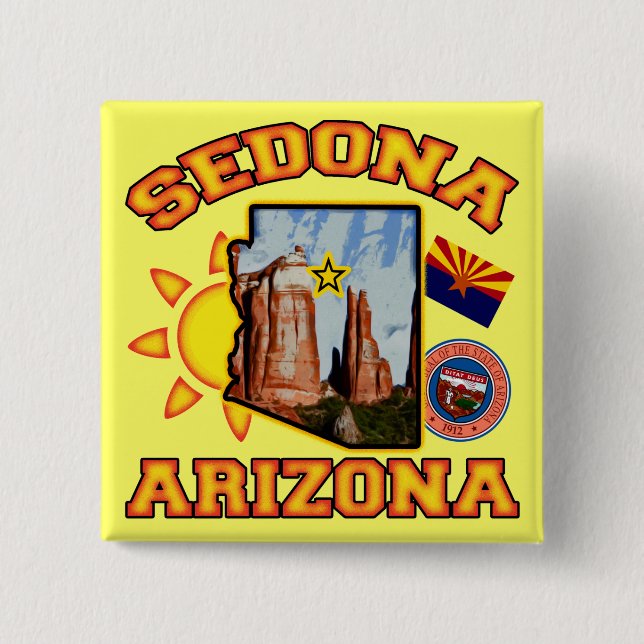 Sedona, Arizona 2 Inch Square Button (Front)