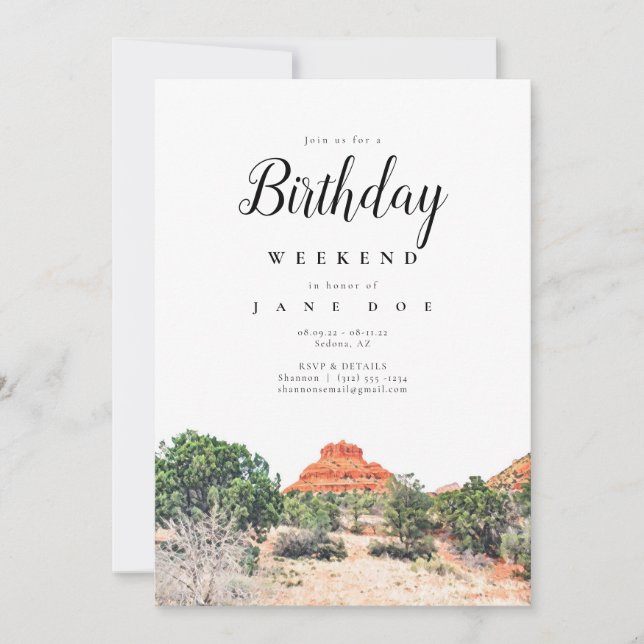 Sedona Arizona Anniversaire Weekend Invitation (Devant)