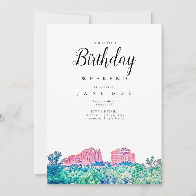 Sedona Arizona Anniversaire Weekend Invitation (Devant)