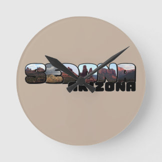 Sedona Arizona Big Letter - Mountain View Round Clock