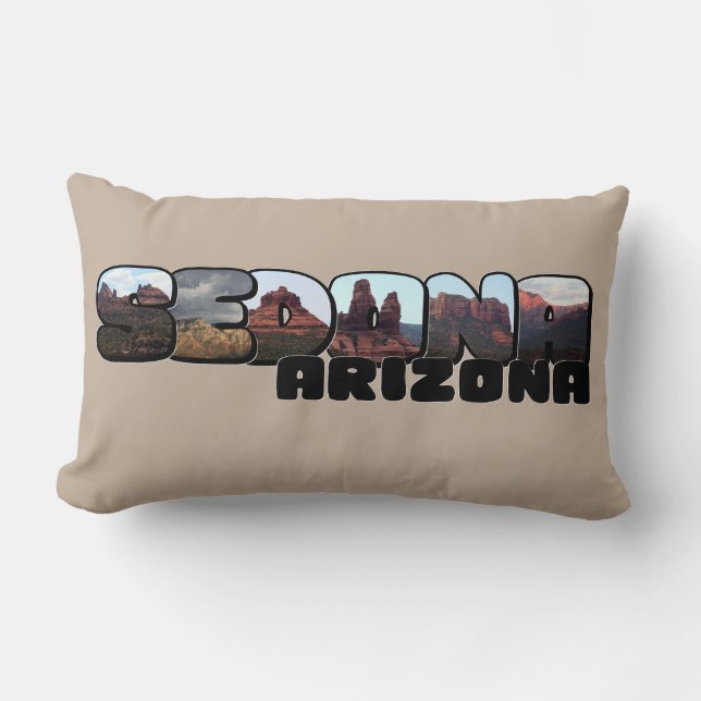 Sedona Arizona Big Letter - Mountain View’s Lumbar Pillow (Front)