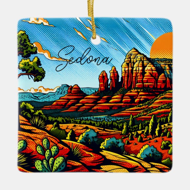 Sedona, Arizona Christmas Ceramic Ornament (Front)
