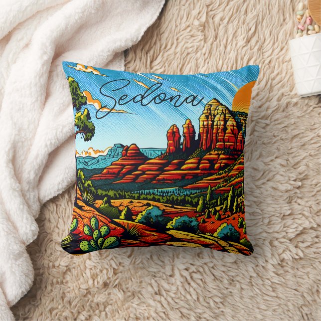 Sedona, Arizona Christmas Throw Pillow (Blanket)