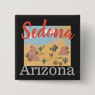 Sedona Arizona Desert 2 Inch Square Button