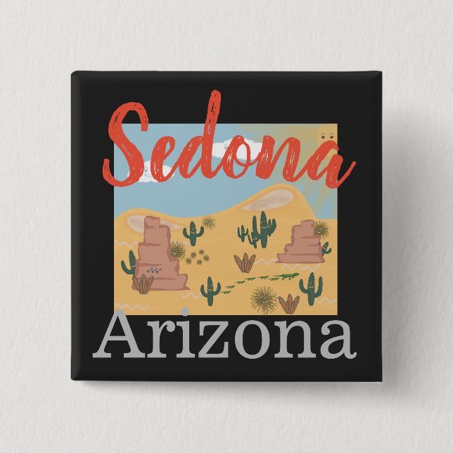Sedona Arizona Desert 2 Inch Square Button (Front)