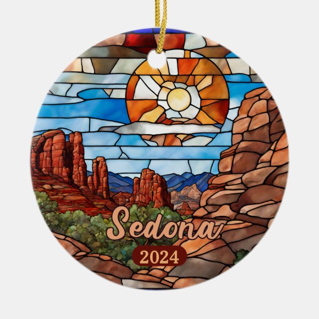 Sedona Arizona Desert Ceramic Ornament (Front)