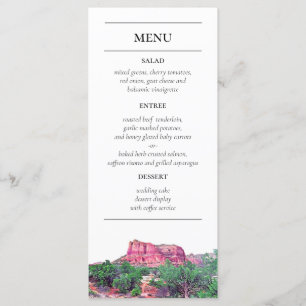 Sedona Arizona Painted Mountains Reception Menu