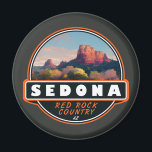 Sedona Arizona Red Rock Country Watercolor Emblem Magnet<br><div class="desc">Sedona Desert art design showcasing the Arizona landscape.</div>