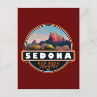 Sedona Arizona Red Rock Country Watercolor Emblem