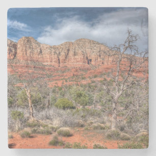 Sedona Arizona red rock landscape Stone Coaster