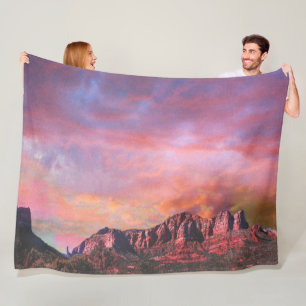 SEDONA ARIZONA Red Rock Sunset Granduer Fleece Blanket
