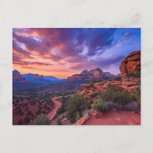 Sedona Arizona Red Rocks Nature Beautiful Sunset Postcard