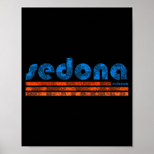 Sedona arizona retro vintage weathered hiking poster