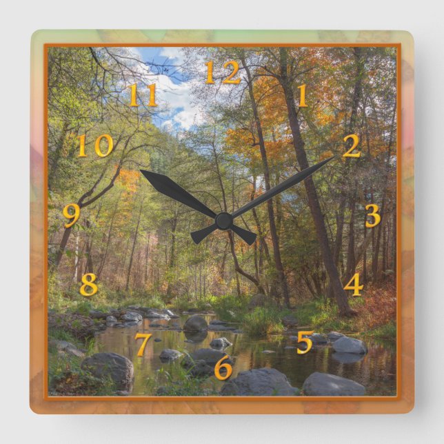 SEDONA ARIZONA STREAMING ANOTHER DAY SQUARE WALL CLOCK (Front)