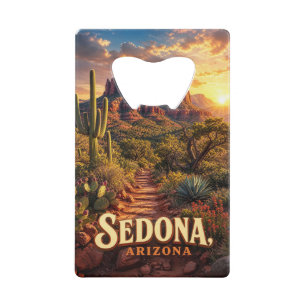 Sedona Arizona Sunset Red Rock Desert Travel Credit Card Bottle Opener
