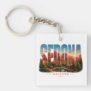 Sedona Arizona Travel Red Rock Desert Landscape Keychain