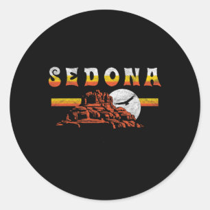 Sedona Arizona Vintage Distressed Bell Rock Hiking Classic Round Sticker