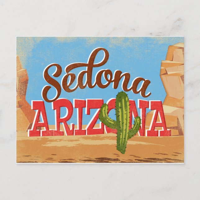 Sedona Arizona Vintage Travel Postcard (Front)