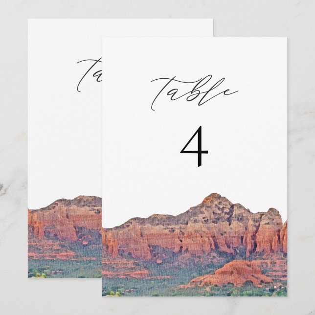SEDONA Arizona Watercolor Carte Numéro de tableau (Devant / Derrière)