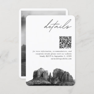 Sedona Arizona Wedding Modern Details QR Code Enclosure Card