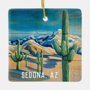 Sedona, AZ Desert Christmas Ceramic Ornament