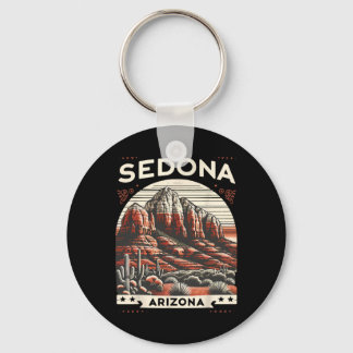 Sedona Az Hiking Outdoors Mountain Sedona Usa Retr Keychain