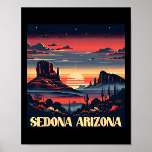 Sedona Az Hiking Outdoors Mountain Sedona Usa Retr Poster