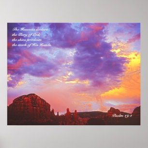 Sedona AZ Sunset  Psalm 19:1  POSTER PRINT