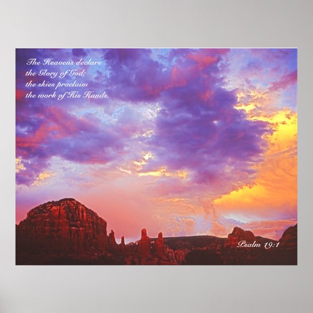 Sedona AZ Sunset Psaume 19:1 POSTER IMPRIMER (Devant)