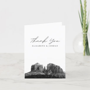 Sedona Black & White Blank Thank You Card