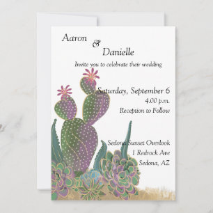 Sedona Cactus Flower Invitation