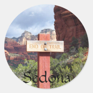 Sedona End of Trail Classic Round Sticker