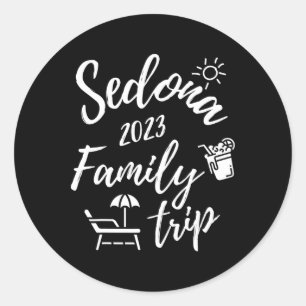 Sedona Family Trip Arizona Vacation Fun Matching D Classic Round Sticker