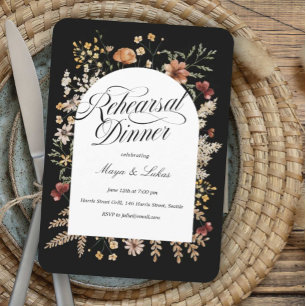 Sedona Garden Arched Rehearsal Dinner Invitation