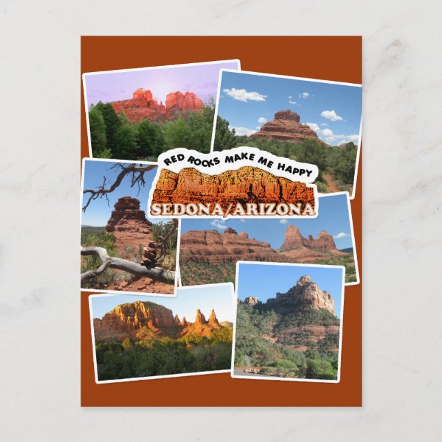 Sedona - Red Rocks make me happy! Postcard (Front)