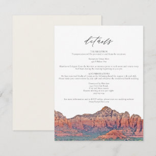 SEDONA Watercolor Bohemian Wedding Details Card