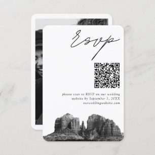 Sedona Wedding Modern RSVP QR Code Enclosure Card