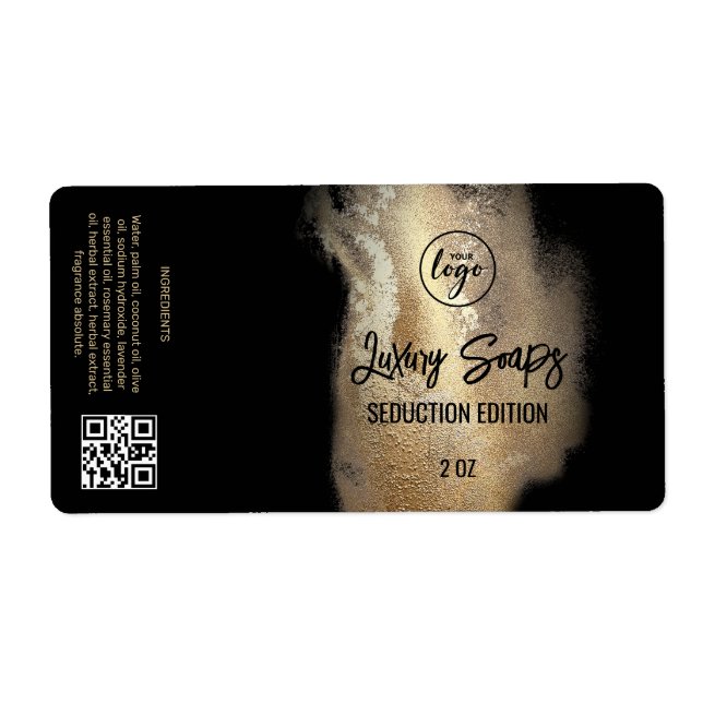 Seductive Gold Ink Soap Labels (Front)