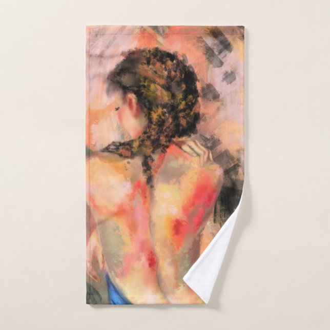 Seductive Lady - Abstract Woman Body Painting Art Bath Towel Set (Hand Towel)