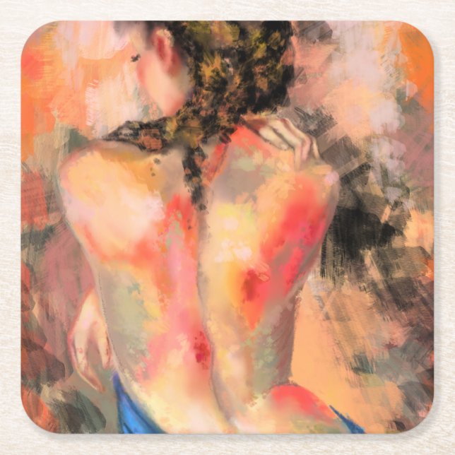 Seductive Lady Woman Body Paper Coaster (Front)