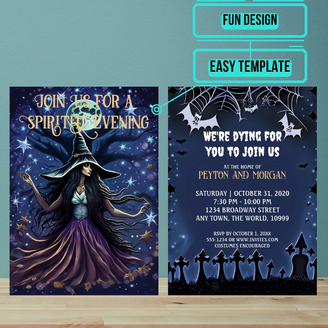 Seductive Witch Halloween Party Invitation (Use these awesome invitations to get your guest in the mood right away. )