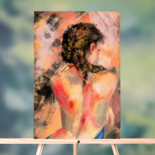 Seductive Woman Body Art Painting Acrylic Sign