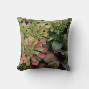 Sedum, Ajuga, Iris and Columbine Throw Pillow