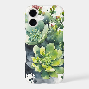 Sedum - Fleurs aquarelle Coque Case-Mate pour iPho