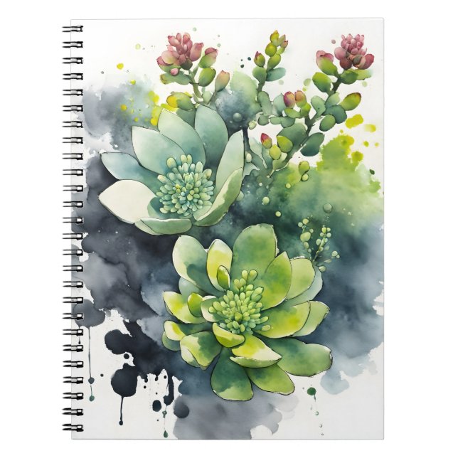 Sedum - Watercolor flowers Notebook (Front)