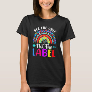 See Able Not Label Heart Support Autism Awareness T-Shirt